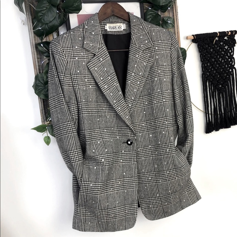 Tailored by Harlan blazer Black and White. Size:S